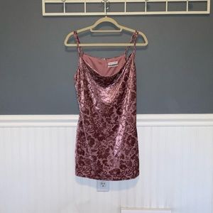 UO Burnout Velvet Cowl Neck Mini Dress